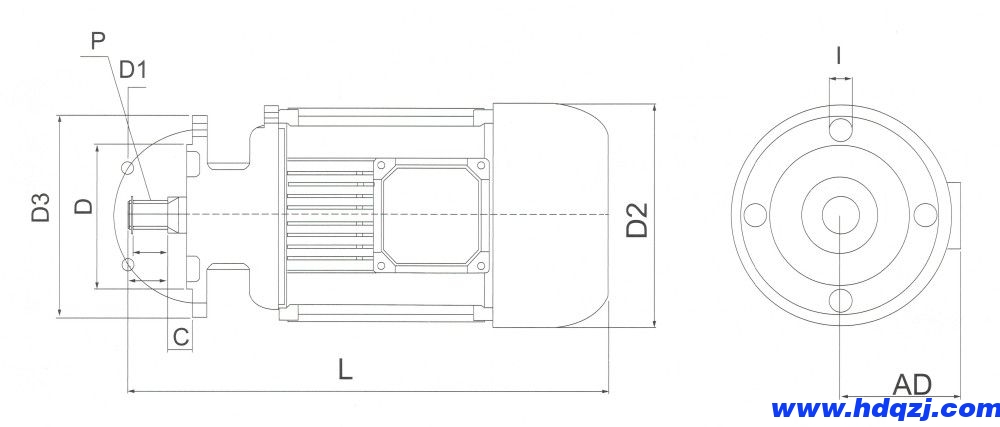 YSE系列實(shí)心轉(zhuǎn)子軟啟動制動電機(jī)外形及安裝尺寸圖（小盤）.jpg
